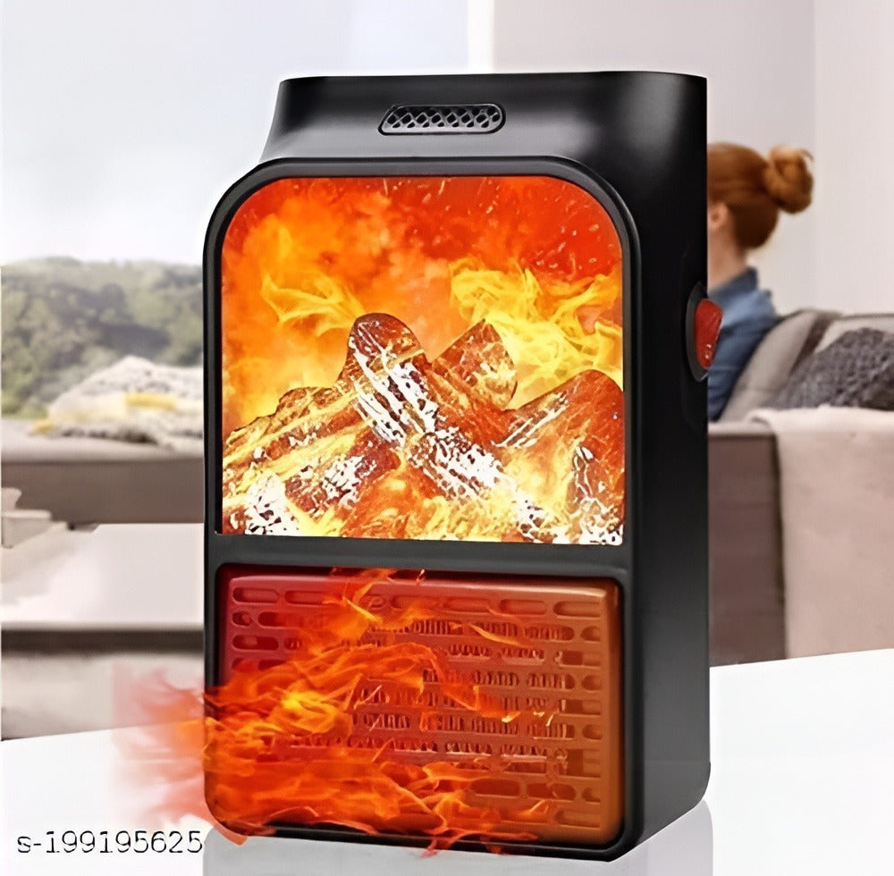 Flame Heater 1000W – Portable Electric Plug-in Room Heater with Flame Effect & Remote Control