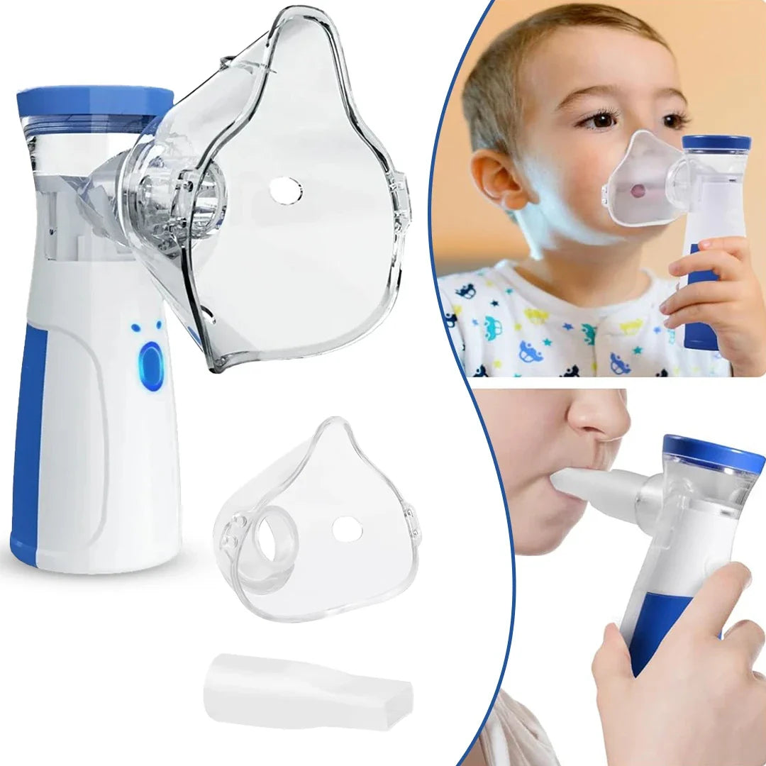 Portable Mesh Nebulizer USB & Battery Operated | Mini Nebulizer With Mask | Personal Inhaler for Efficient Respiratory Care