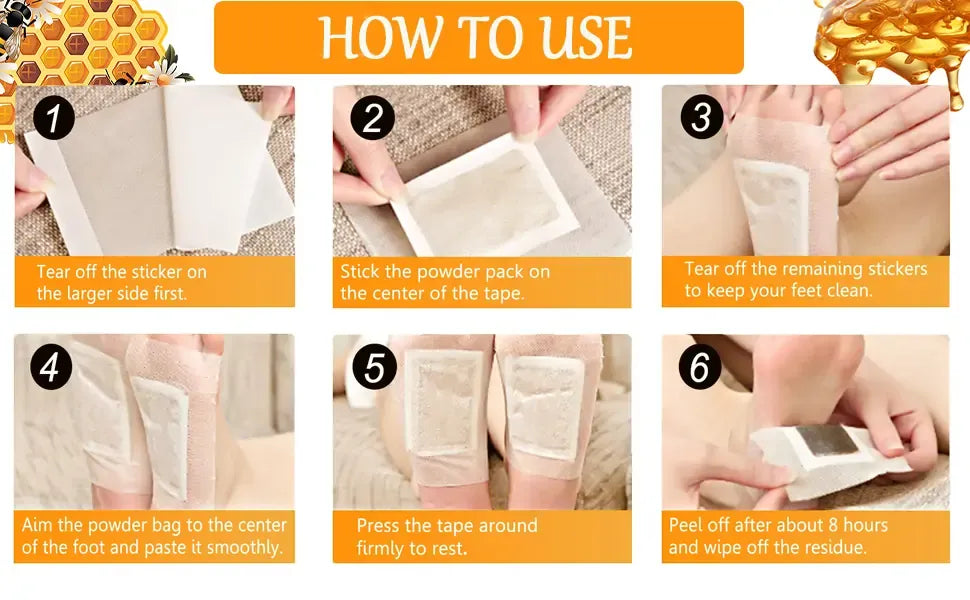 Bee Venom Lymphatic Drainage & Slimming Foot Patches (Set of 10 Patches)